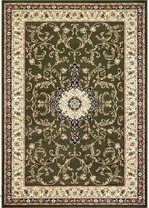 Covor clasic floral, culoare verde