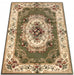 Covor clasic floral verde cu model traditional, potrivit pentru living sau dormitor