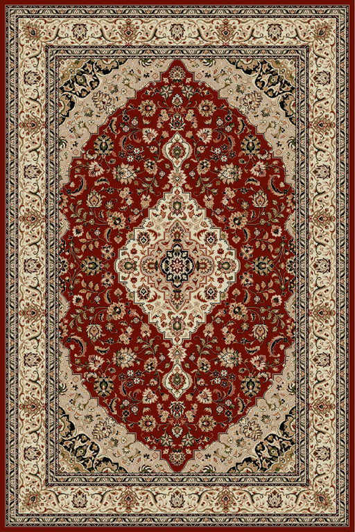 Covor clasic grena cu model traditional, ideal pentru living sau dormitor