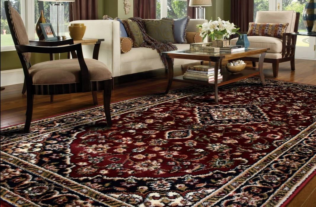 Covor clasic grena in living, ideal pentru un interior elegant