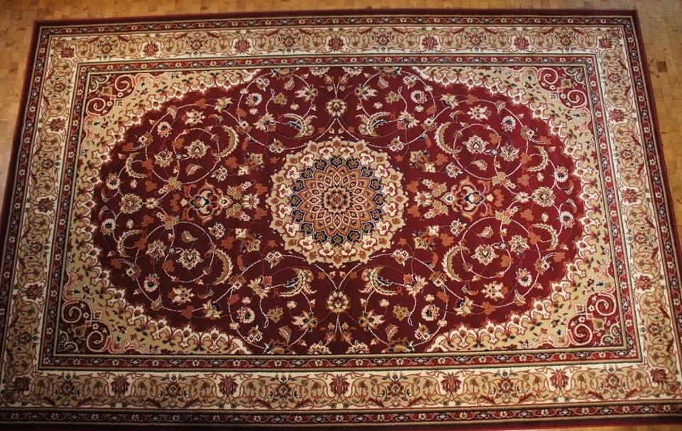 covor clasic grena cu model traditional, vedere completa