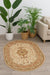 Covor clasic oval bej crem, ideal pentru living și dormitor
