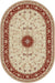 Covor clasic oval crem grena, ideal pentru living și dormitor