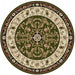 Covor clasic rotund verde cu model traditional, potrivit pentru living sau dormitor