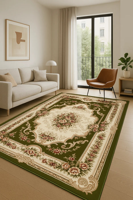covor-clasic-verde-floral-living
