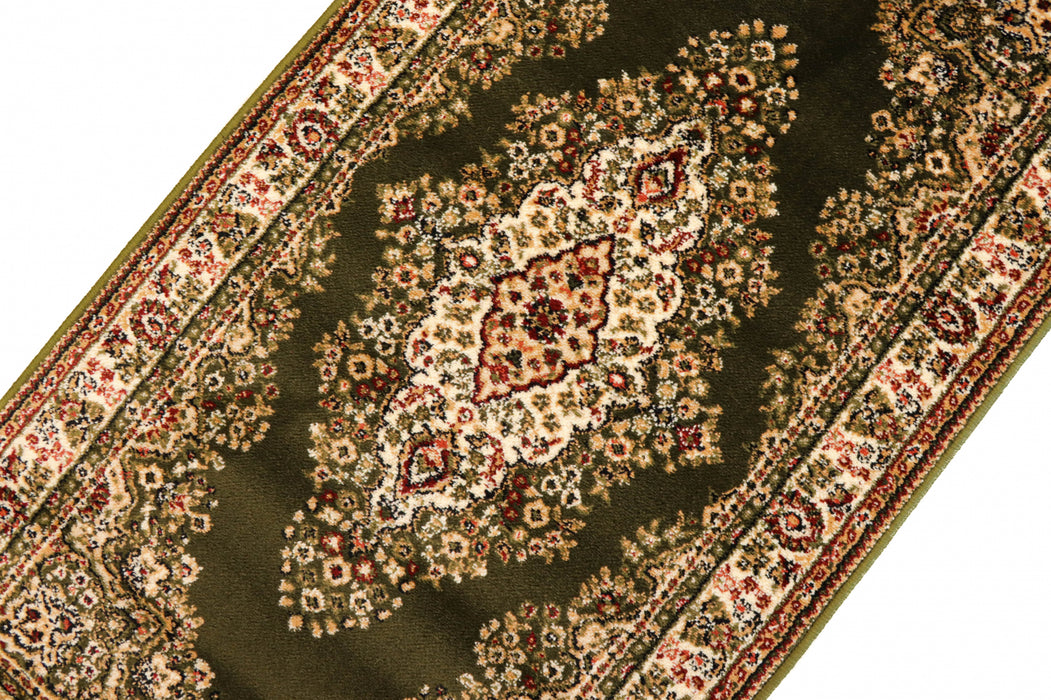 Covor clasic verde, design elegant pentru locuință