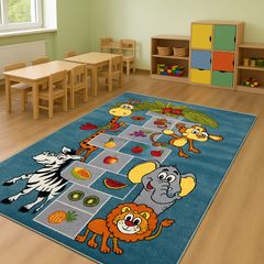 Covor pentru Copii cu Animale – Covor Educativ si Colorat - Kolibri 11120