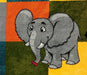 Covor copii cu elefant si model colorat, ideal pentru dormitor copii si camera de joaca