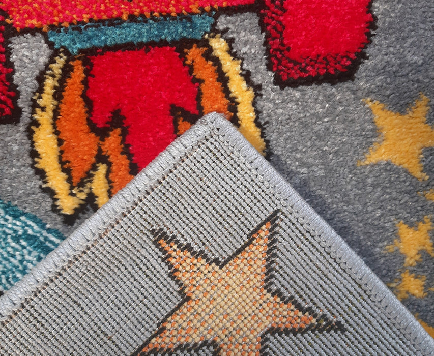 Baza covor copii gri din material textil rezistent, covor camera copii durabil si potrivit pentru utilizare zilnica