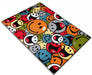 Covor copii multicolor cu model smiley și emoticoane pentru camera copiilor
