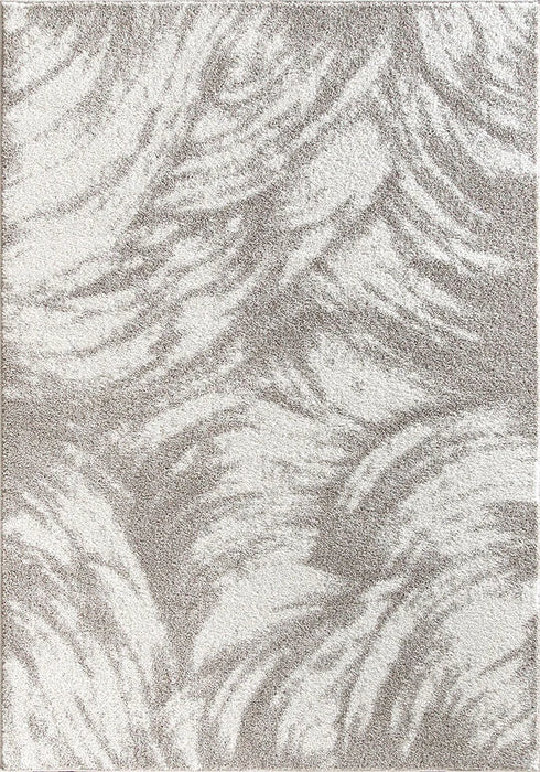 covor crem bej pufos cu model ondulat, vedere completa