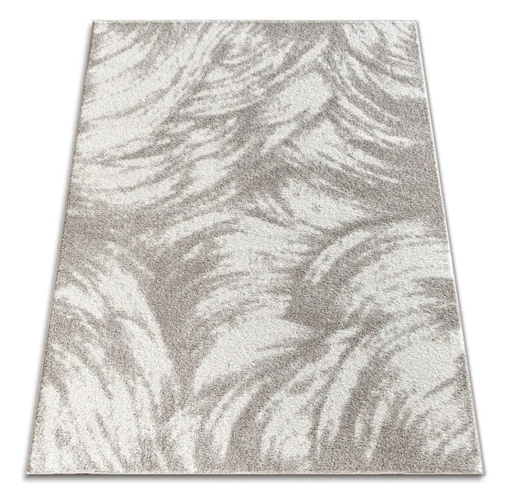 covor crem bej pufos vazut de sus