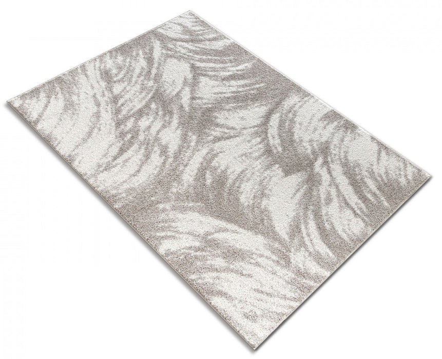 covor crem bej pufos vazut din unghi oblic