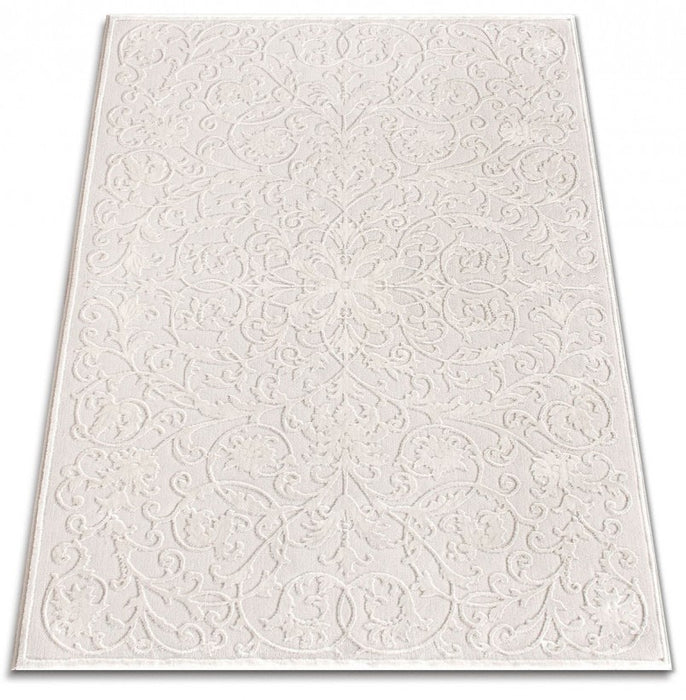 Covor dreptunghiular crem modern, usor de asortat, ideal pentru decor elegant