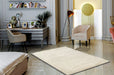Covor crem cu efect 3D pentru living, stil elegant si modern, perfect pentru orice interior