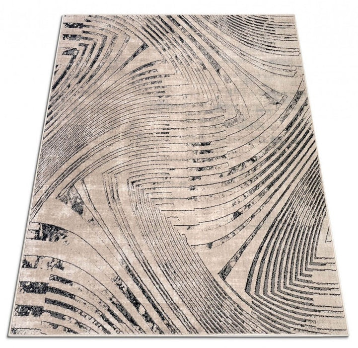 Covor crem gri modern stil minimalist, combinatie eleganta de bej si gri pentru decor contemporan
