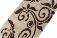 covor crem maro model floral decorativ covor pufos pentru living si dormitor design elegant