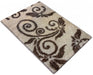 covor crem maro pufos model floral elegant covor decorativ pentru living si dormitor