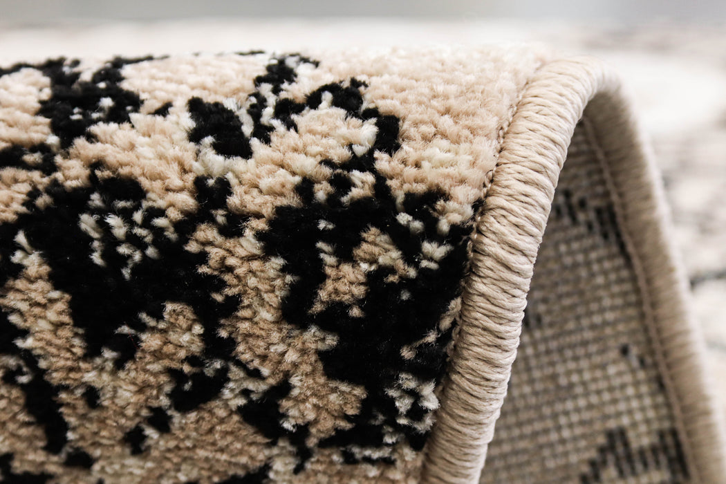 Covor crem maro rezistent la trafic cu finisaj surfilat