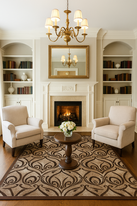 covor-elegant-bej-maro-ornamental-in-living