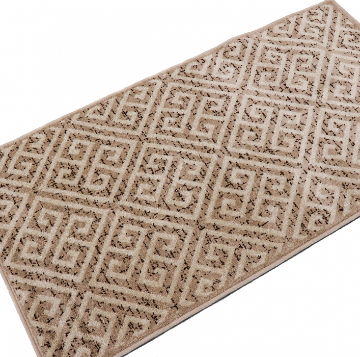Covor geometric bej crem modern potrivit pentru living