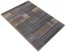 Covor geometric modern pentru living in nuante bej si gri, potrivit pentru decor contemporan