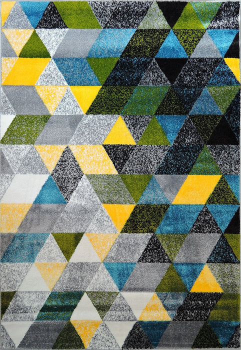 covor geometric modern cu triunghiuri colorate design abstract potrivit pentru living dormitor sau birou