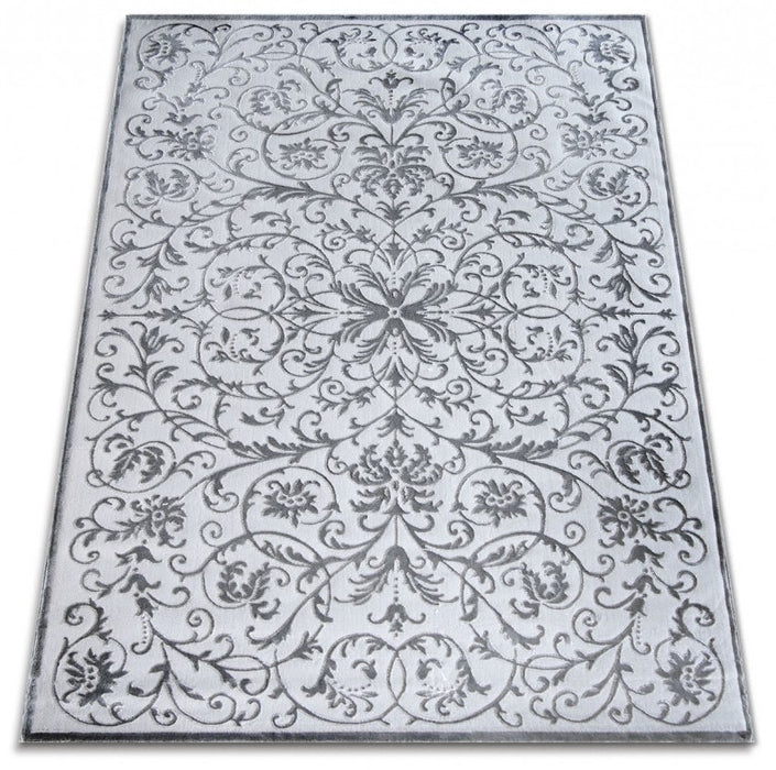 Covor dreptunghiular gri modern, ideal pentru sufragerie, dormitor sau hol