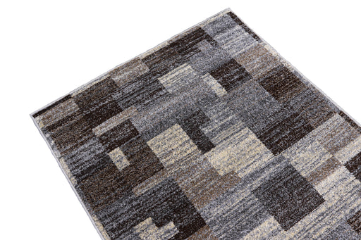 Covor gri maro geometric modern potrivit pentru living elegant