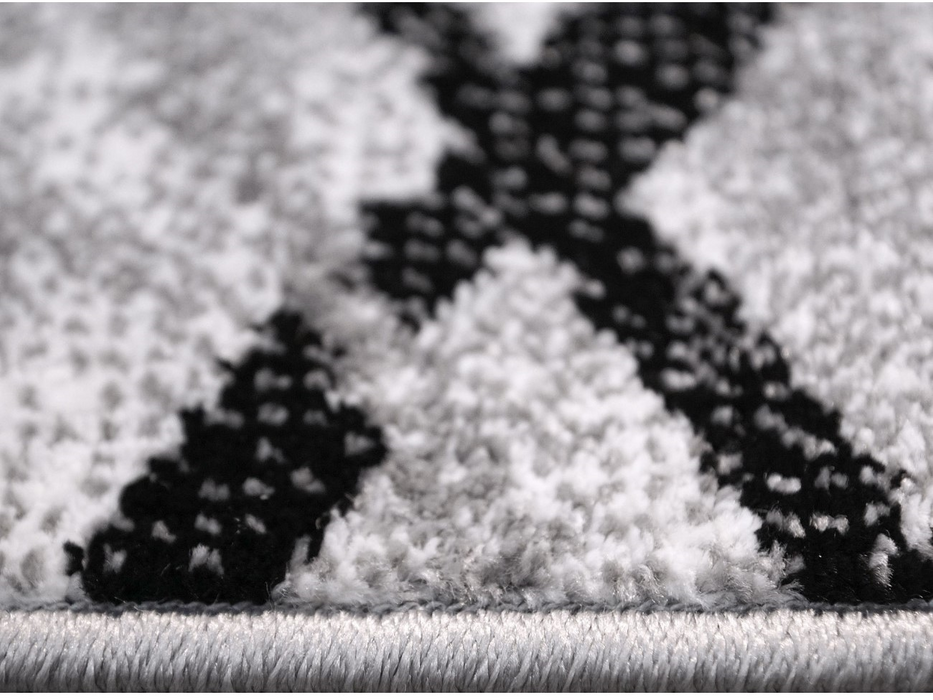 Covor gri modern cu linii geometrice pentru living