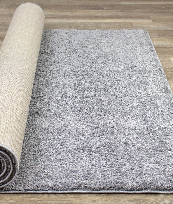 Covor gri pufos si gros pentru living, covor modern confortabil pentru casa