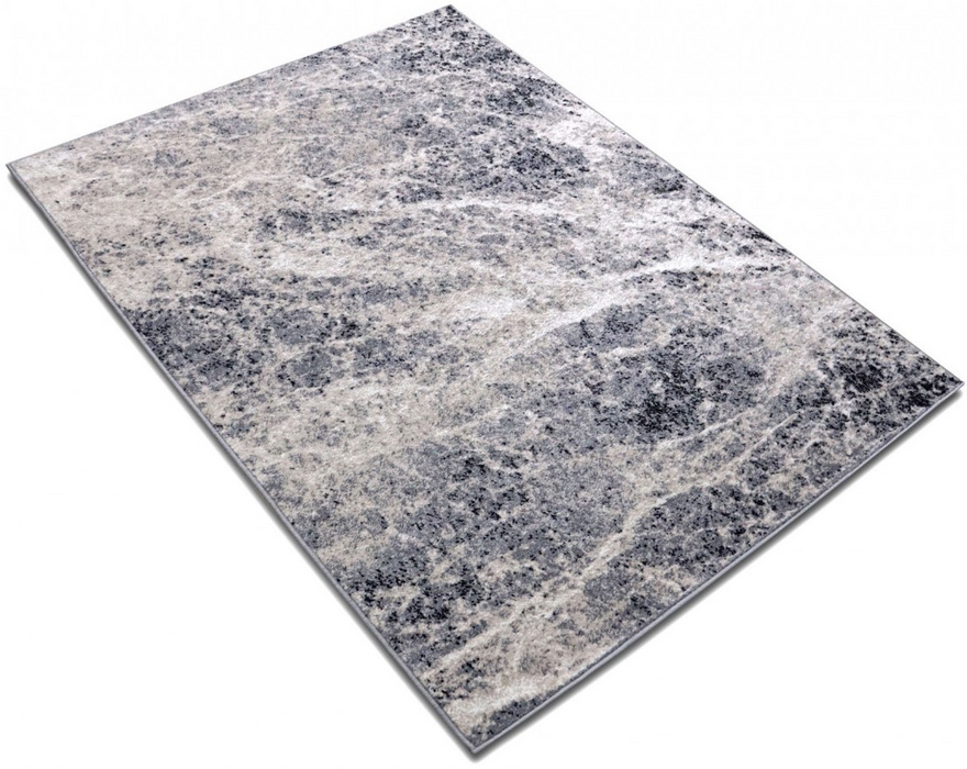 Covor gri modern rezistent la trafic cu finisaj surfilat