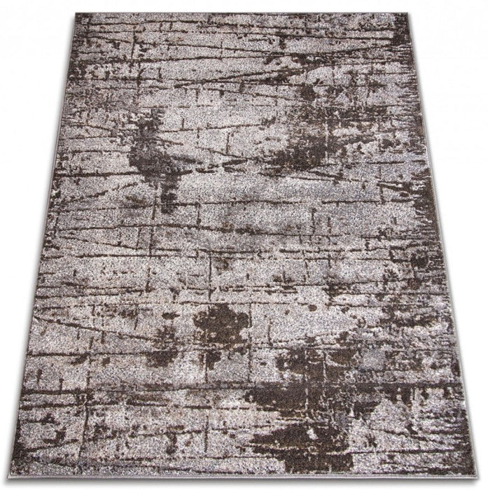 Covor living antiderapant maro cu aspect modern si textura moale pentru confort sporit
