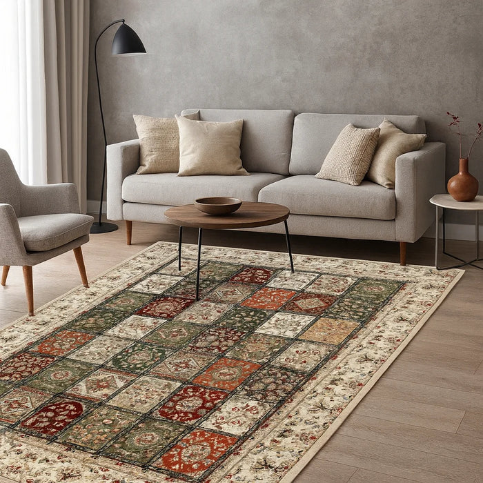 covor living clasic multicolor tip patchwork in amenajare moderna