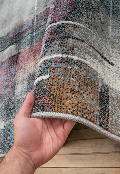 Detaliu covor living gri cu textura premium si finisaj de calitate pentru interior modern