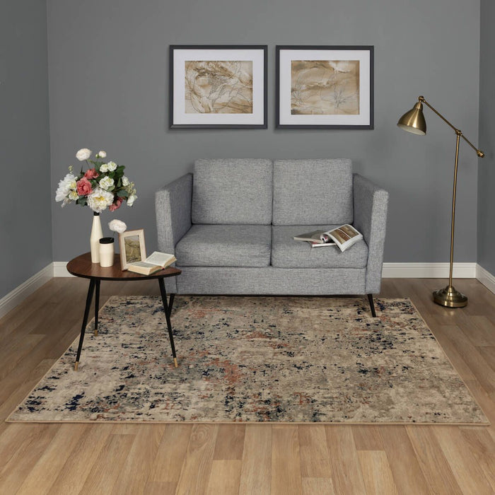 Covor living modern crem gri decor elegant pentru apartament si casa stil contemporan