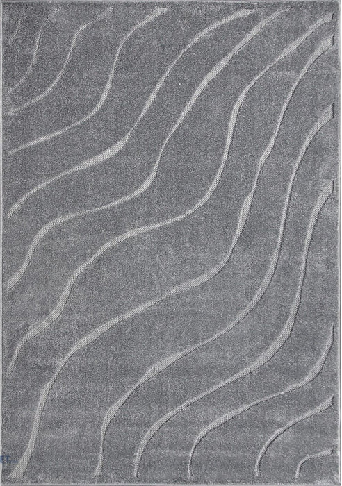 Covor living modern gri cu model abstract