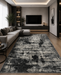 Covor living modern gri cu design abstract, antiderapant si elegant pentru living premium