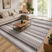 covor living modern gri intr-un living elegant cu canapea si masa decor minimalist si confortabil