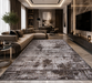 Covor living modern maro cu design abstract, antiderapant si elegant pentru living premium