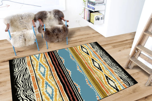 Covor living modern multicolor cu model traditional si design elegant, ideal pentru sufragerie si dormitor.