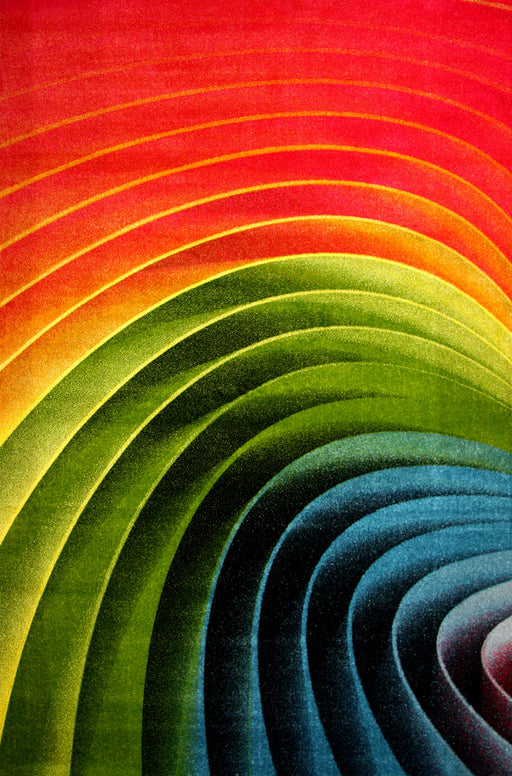 Covor living modern multicolor cu design abstract si culori vibrante pentru amenajari contemporane