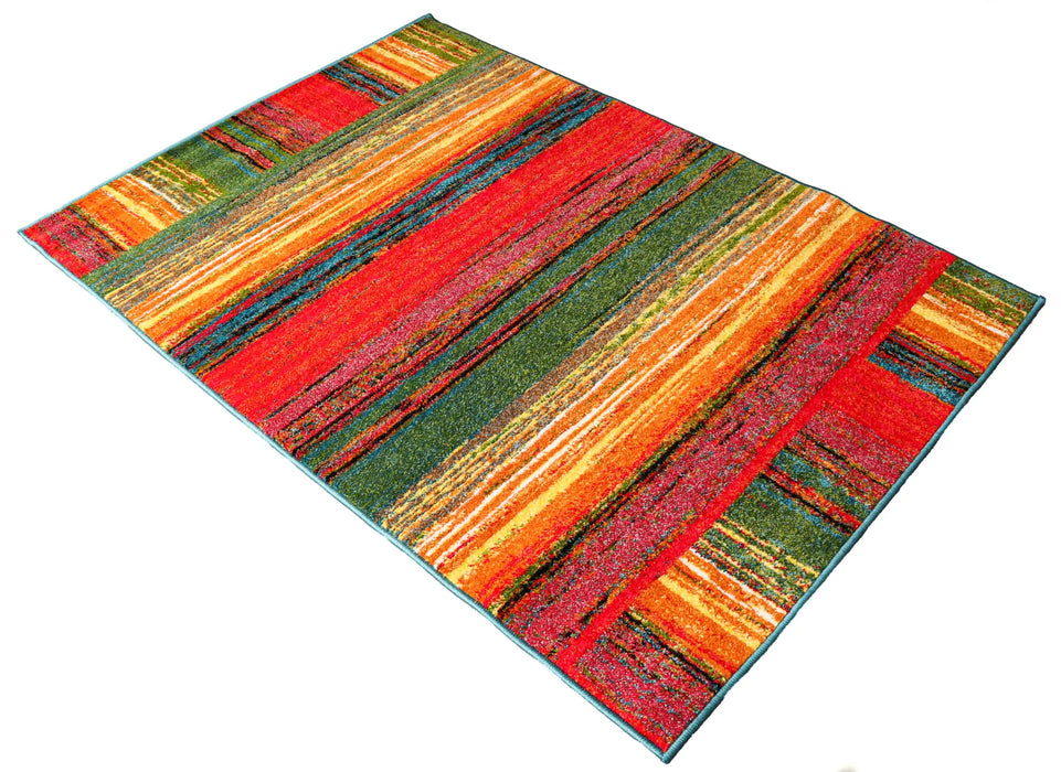 Covor living modern cu model abstract multicolor si design contemporan pentru interior elegant