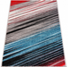 covor living modern multicolor vazut din colt cu design linii abstracte si aspect premium