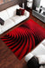 Covor living modern rosu cu design abstract si aspect elegant pentru amenajari contemporane