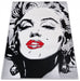 Covor living pop art modern în culori negru, alb și roșu pentru decor elegant