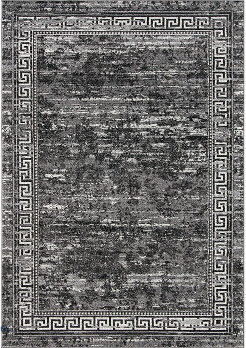 Covor modern abstract gri închis, potrivit pentru living și dormitor