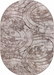 Covor modern abstract oval bej maro, ideal pentru living și dormitor