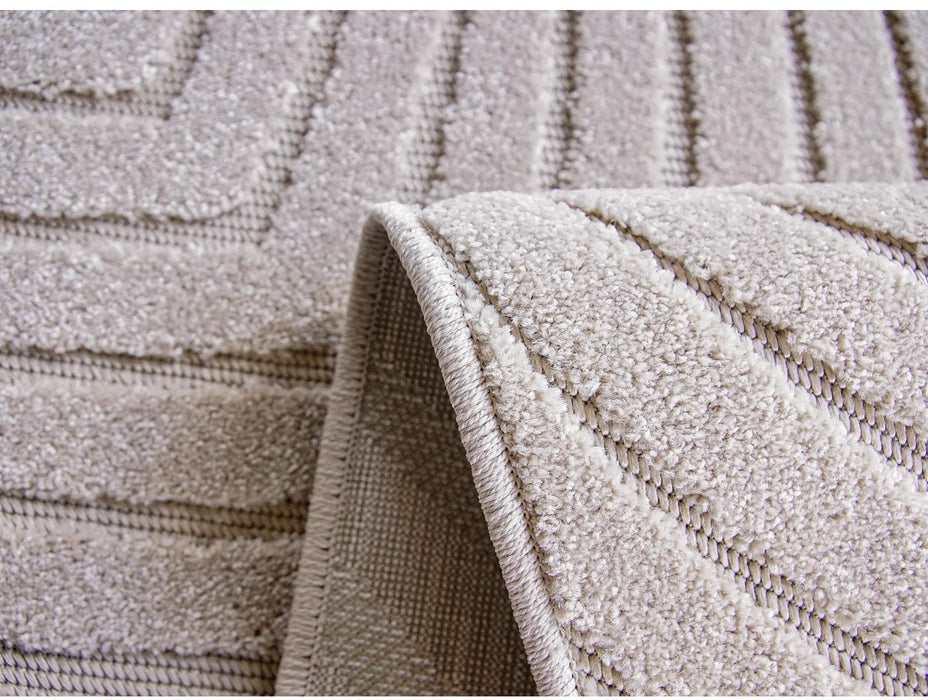 Colt indoit covor modern bej grosime medie material flexibil si durabil