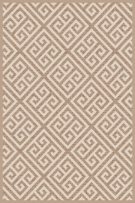 Covor modern bej crem cu model geometric pentru living si dormitor